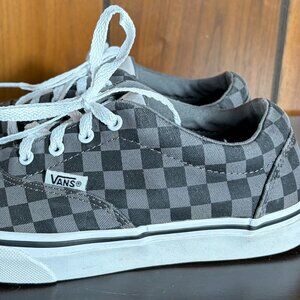 Vans Doheny Checker Board Sneakers Black/Pewter Sz 4Y - GUC